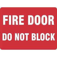 Fire Door Do Not Block Sign