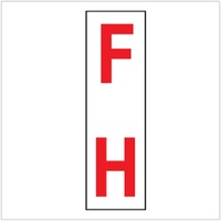 F H Fire Hydrant Sticker Class 2 Reflective 250mm x 75mm (PACK OF 10)