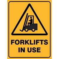 Forklifts In Use Sign W/Picto