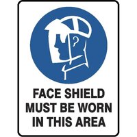 Face Shield Must Be Warn In This Area W/Pictograph
