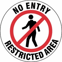 NO ENTRY RESTRICTED AREA Anti-Slip Floor Sign 600mm