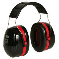 3M Optime 3 Headband Black/Red Earmuffs Class 5 33db (CARTON OF 10)