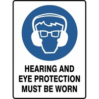 Hearing & Eye Protection Must Be Warn W/Picto