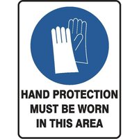 Hand Protection Must Be Warn In This Area W/Pictograph