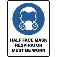 Half Face Respirator Must Be Worn W/Picto