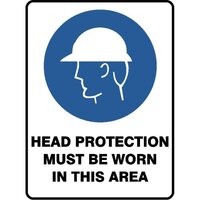 Head Protection Must Be Warn In this Area W/Pictograph
