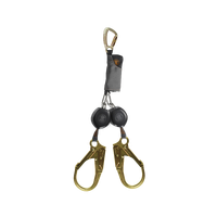 SKYLOTEC PEANUT Y Twin Leg 2.5m Self Retracting Lanyard w/ Steel Scaffold Hooks