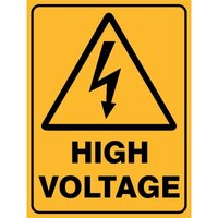 High Voltage Sticker w/Picto 100 x 100mm