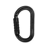 PETZL OK OVAL TRIACT-LOCK Alloy Carabiner (BLACK) | PACK OF 4