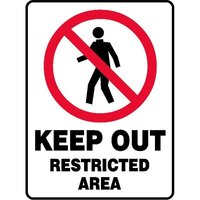 Keep Out Restricted Area Sign W/Picto