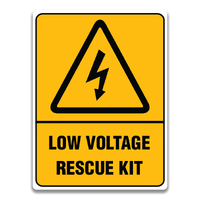 Low Voltage Rescue Kit Sticker 100 x 100mm