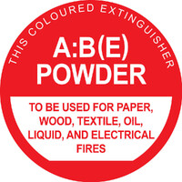 ABE Fire Extinguisher ID Sign Vinyl Sticker 190mm x 190mm