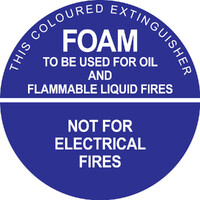 Foam Fire Extinguisher ID Sign PVC Plastic 190 x 190mm