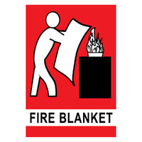 Fire Blanket Location Sign PVC Plastic 225 x 150mm