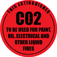 CO2 Fire Extinguisher ID Vinyl Sticker 190 x 190mm