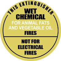 Wet Chemical Fire Extinguisher ID Sign PVC Plastic 190 x 190mm