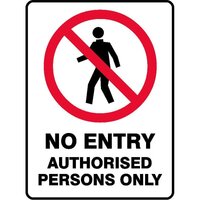 No Entry Authorised Personnel Only Sign W/Picto