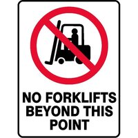 No Forklifts Beyond This Point Sign W/Picto