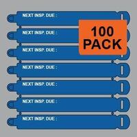 JTAGZ 95mm WrapStrap Next Inspection Due Tags (BLUE) | PACK OF 100