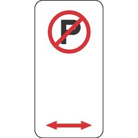 No Parking Arrow Sign Aluminium 450x225 Non Reflective