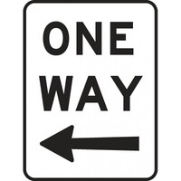 One Way Sign (Arrow Pointing L) Metal 450mm x 300mm