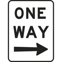 One Way Sign (Arrow Pointing R) Metal 450 x 300mm