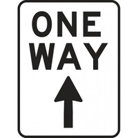 One Way Sign (Arrow Pointing Up) Metal 450mm x 300mm Sign