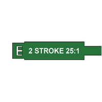 2 STROKE 25:1 Safety Fuel Tags 175mm Green (PACK OF 10)