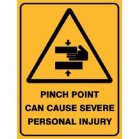 Pinch Point Can Cause Severe Personal Injury Sign W/Picto