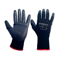 PPEAK Black Polyurethane PU Work Glove (PACK OF 12)