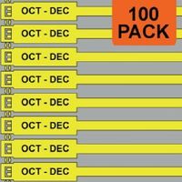 JTAGZ 175mm RigTag OCT-DEC Lifting Inspection Tags (YELLOW) | PACK OF 100