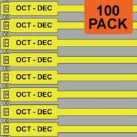 JTAGZ 300mm RigTag OCT-DEC Lifting Inspection Tags (YELLOW) | PACK OF 100