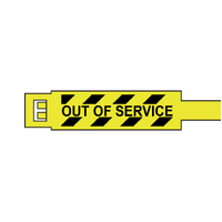 OUT OF SERVICE Safety I.D. Tags 175mm Yellow/Black (PACK OF 20)