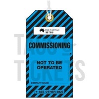 COMMISSIONING IN PROGRESS Lockout Tag Weatherproof Tearproof Plastic (PACK OF 25)