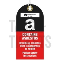 DANGER CONTAINS ASBESTOS Lockout Tag Weatherproof Tearproof Plastic (PACK OF 25)