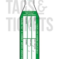 Electrical Test Tag Cricket Bat Style 180 x 30mm Green (PACK OF 100)