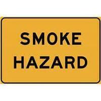 SMOKE HAZARD Class 1 Reflective Metal Sign ONLY