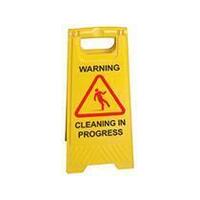 GLOBAL SPILL A-Frame Yellow Floor Sign Warning Cleaning in Progress (ECONOMY)