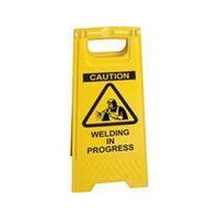 GLOBAL SPILL A-Frame Yellow Floor Sign Caution Welding In Progress (ECONOMY)