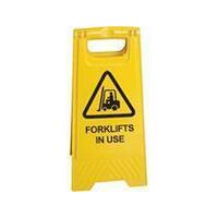 A-Frame Yellow Floor Sign Fork Lifts In Use (ECONOMY)