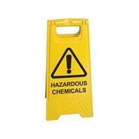 GLOBAL SPILL A-Frame Yellow Floor Sign Hazardous Chemicals (ECONOMY)