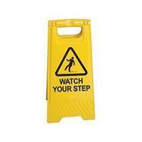 GLOBAL SPILL A-Frame Yellow Floor Sign Watch Your Step (ECONOMY)