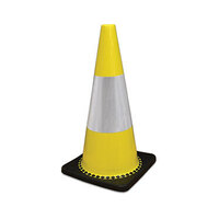 GLOBAL SPILL Traffic Cone 700mm Yellow Reflective (PACK OF 10)