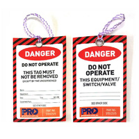 PRO CHOICE Lockout Tagout Cardboard Tags Red DANGER DO NOT OPERATE (PACK OF 100)