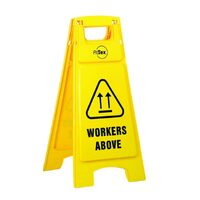 A-Frame Yellow Floor Sign Workers Above (PREMIUM)