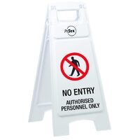 USS A-Frame White Floor Sign No Entry Authorised Personnel Only (PREMIUM)