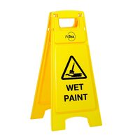 A-Frame Yellow Floor Sign Wet Paint (PREMIUM)