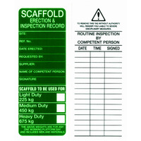 Scaffold Erection & Inspection Tag (PACK OF 25)