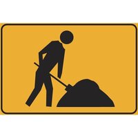 SYMBOLIC WORKER/DIGGER DAY Non Reflective Metal Sign w/ Swing Stand (Size 900 x 600mm) 