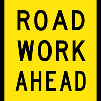 ROADWORK AHEAD Sign 600 x 600mm Class 1 Reflective Corflute